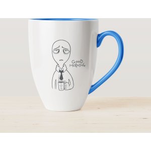 Black Printed Coffee Mug