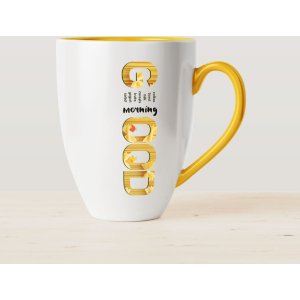 White Printed Coffee Mug